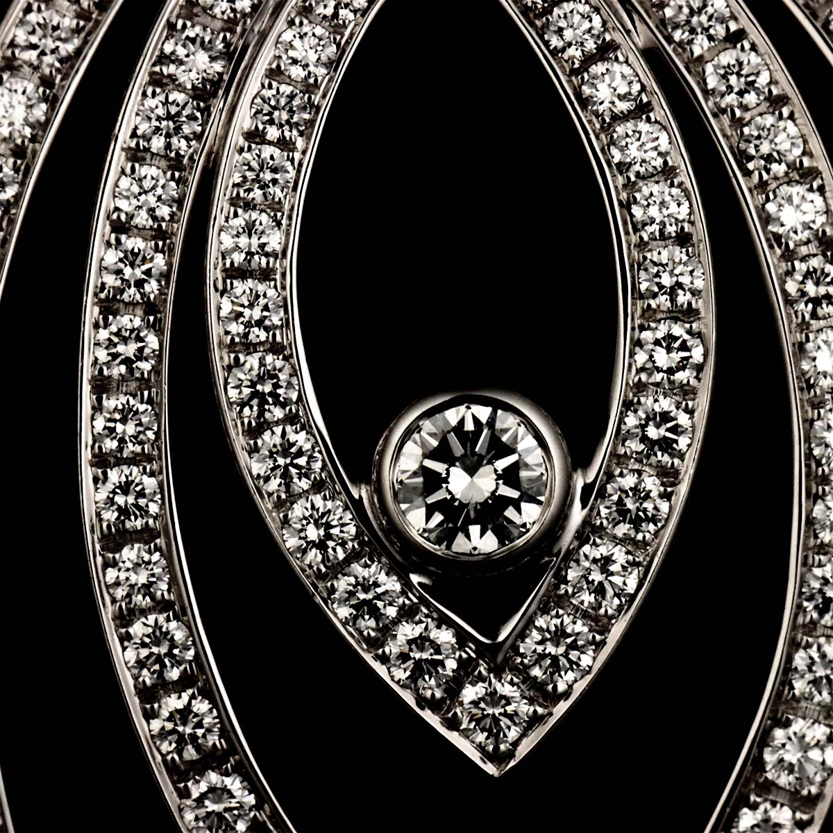 Diamond Necklace 18K White Gold 750