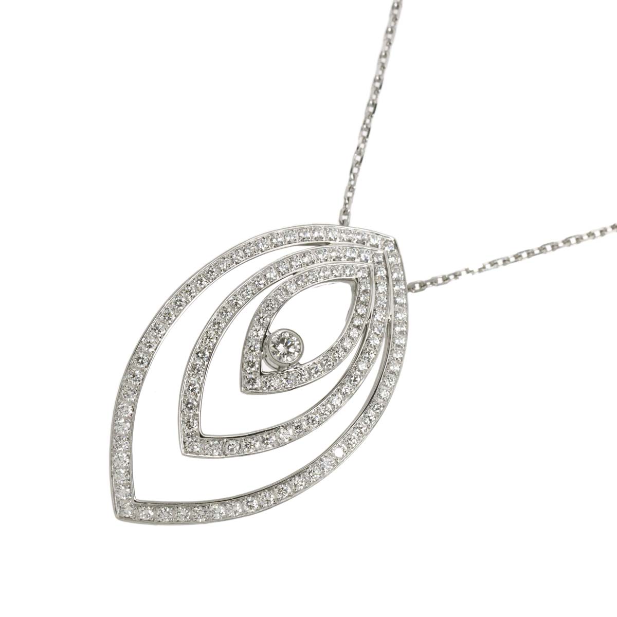 Diamond Necklace 18K White Gold 750