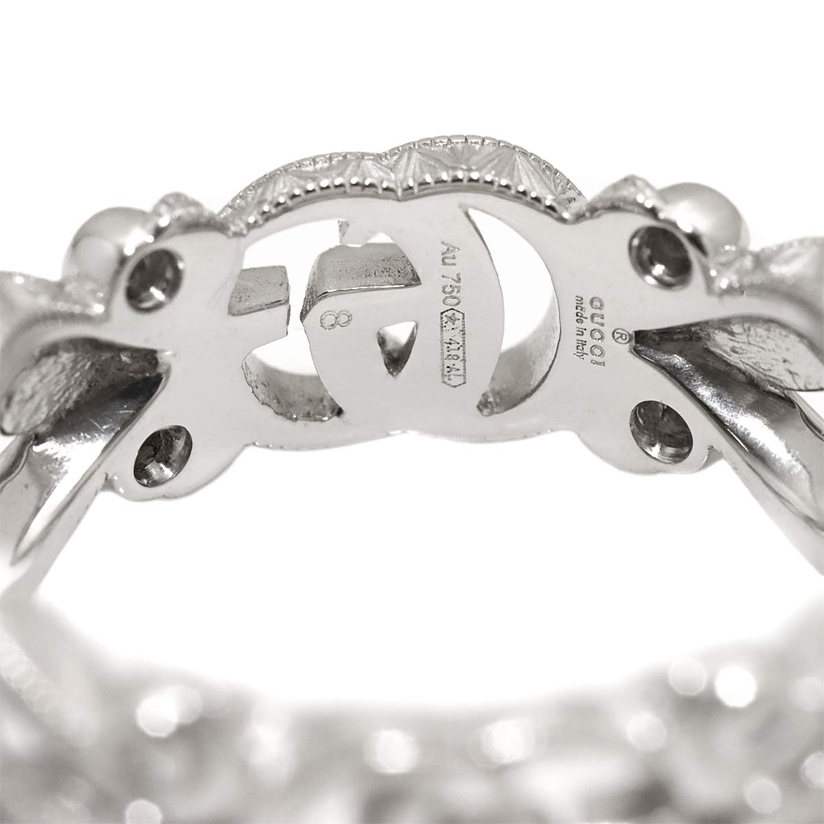 Flora Ring Diamond 18K White Gold 750 Size8 4.5(US)