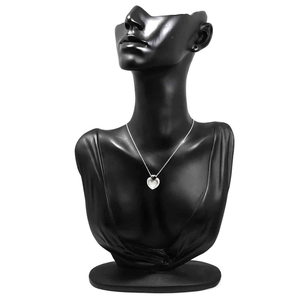 Diamond 0.65ct Heart Necklace 18K White Gold 750
