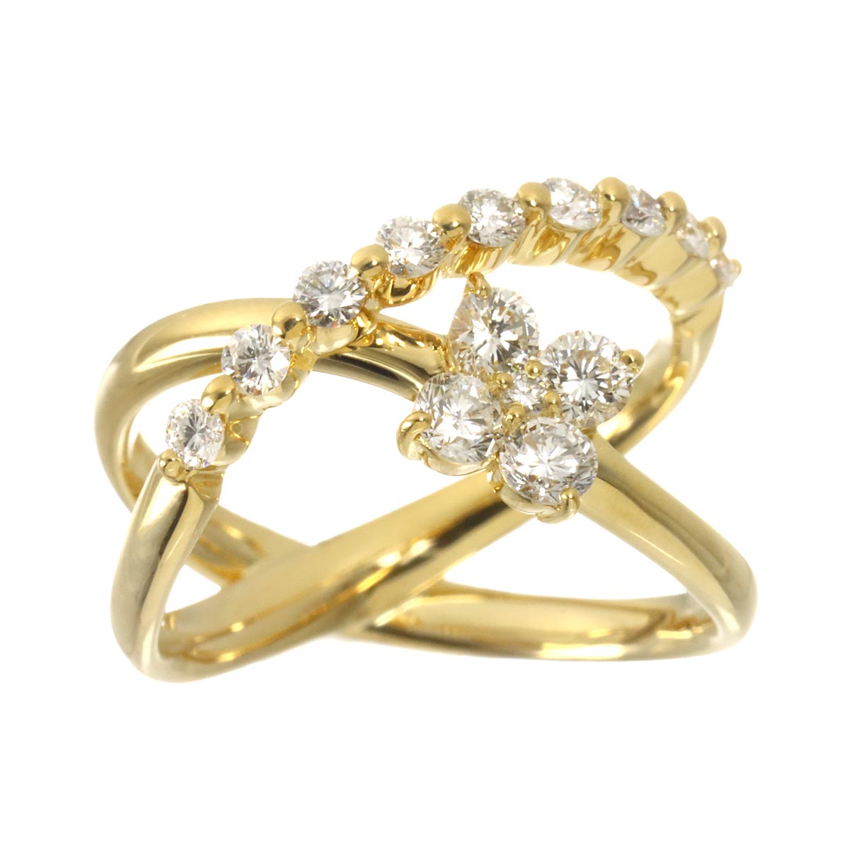 Diamond 0.80ct Ring 18K YG 750 size5.75-6(US)