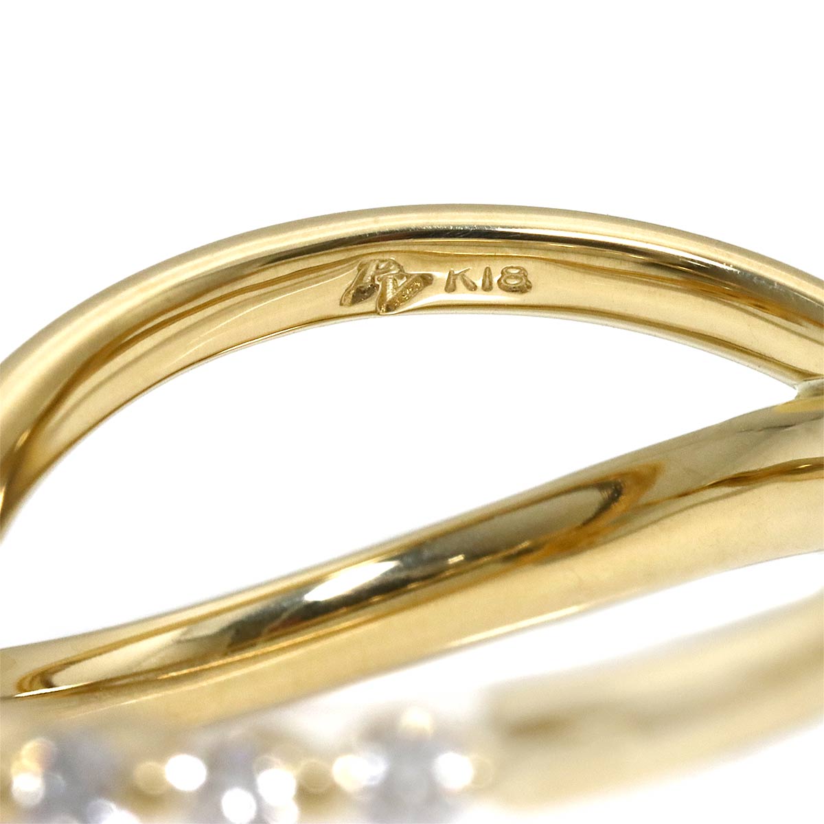 Diamond 0.80ct Ring 18K YG 750 size5.75-6(US)