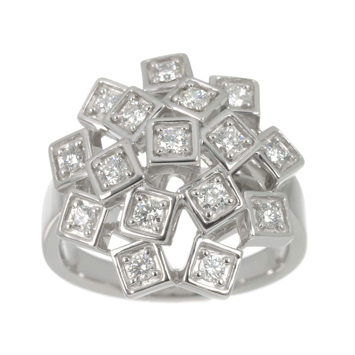 Diamond 0.43ct Ring 18K WG 750 Size6.25-6.5(US)