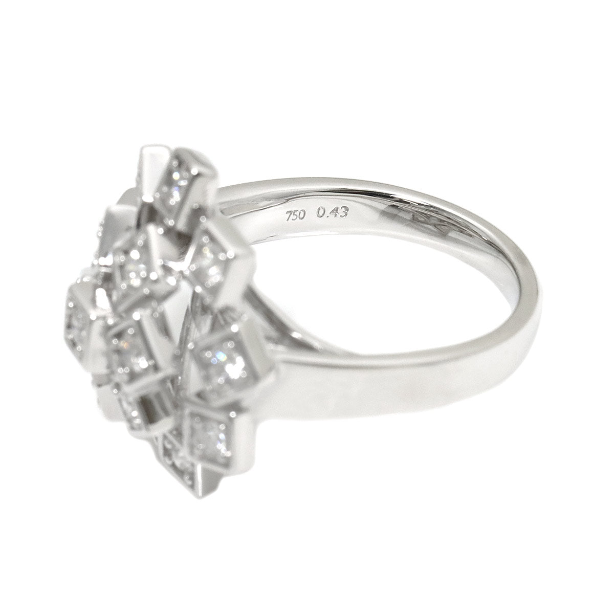 Diamond 0.43ct Ring 18K WG 750 Size6.25-6.5(US)