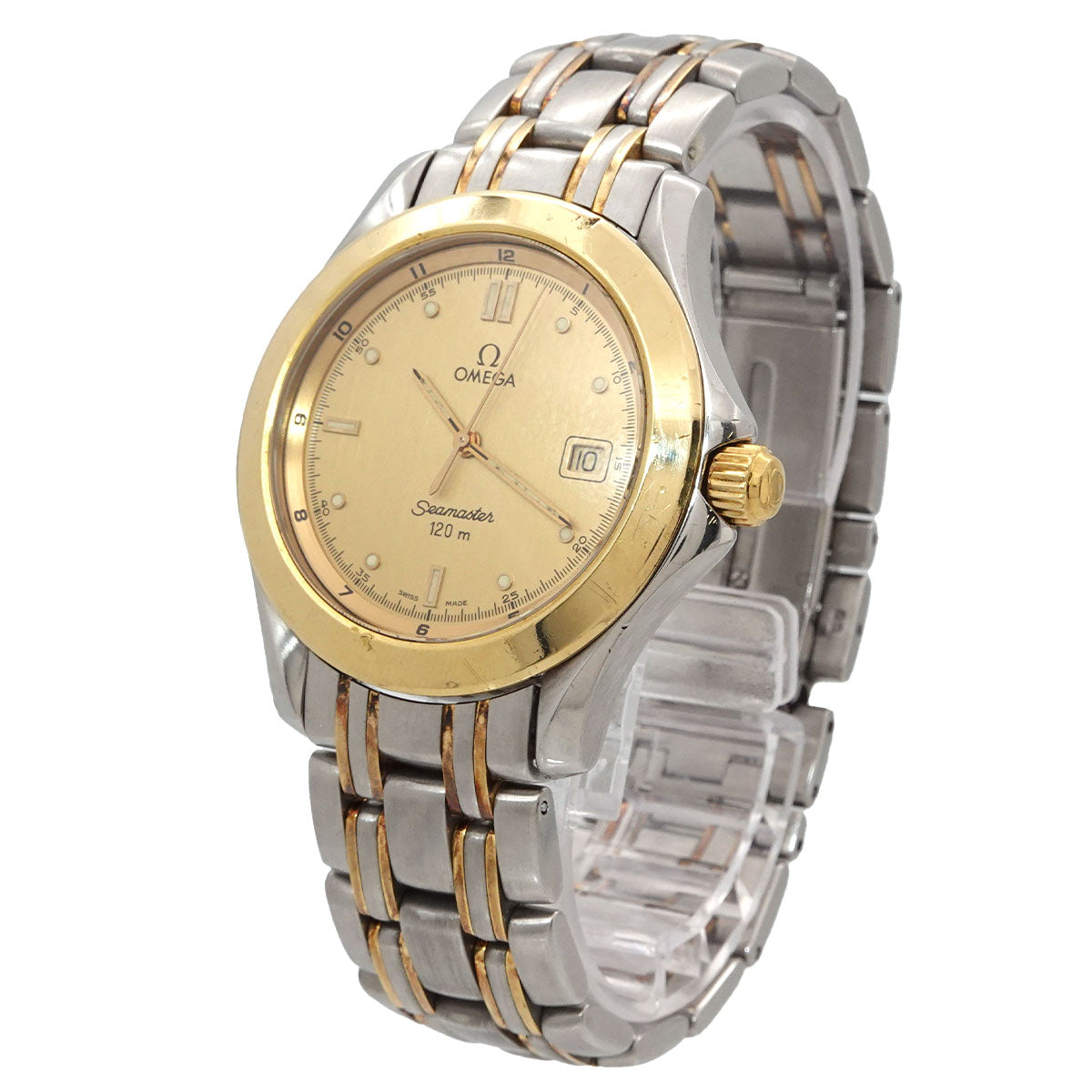 Seamaster 120 2311.10 Date YG Quartz Gold Dial Mens Watch