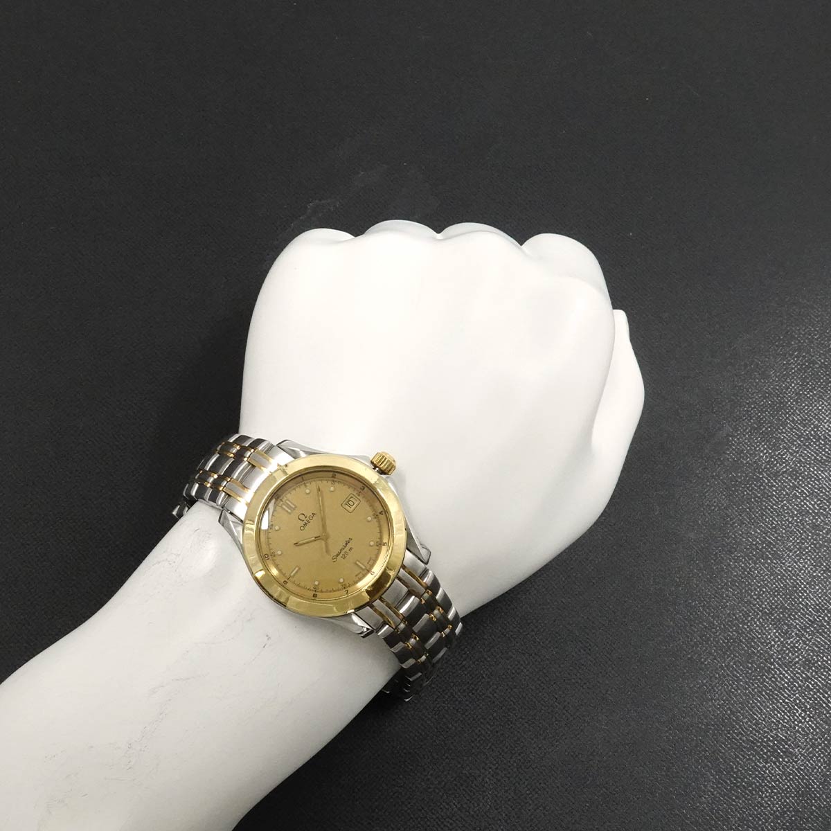 Seamaster 120 2311.10 Date YG Quartz Gold Dial Mens Watch