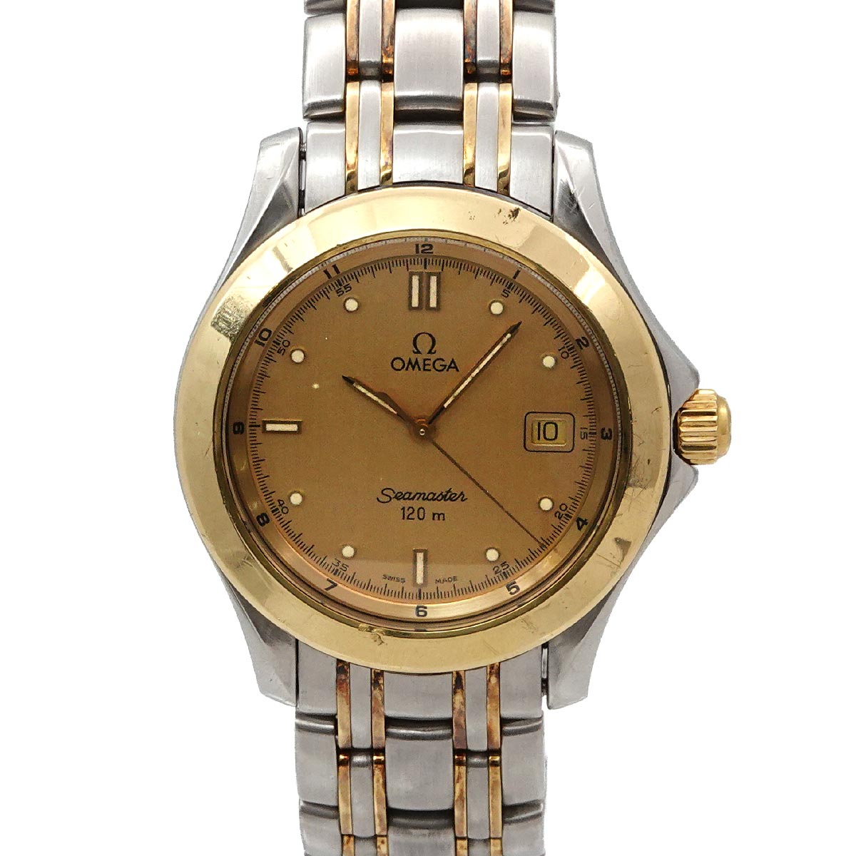Seamaster 120 2311.10 Date YG Quartz Gold Dial Mens Watch