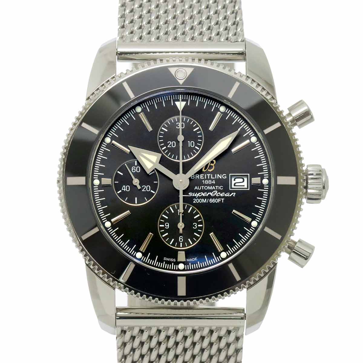 Super Ocean Heritage II A13312 Date Automatic Black Dial