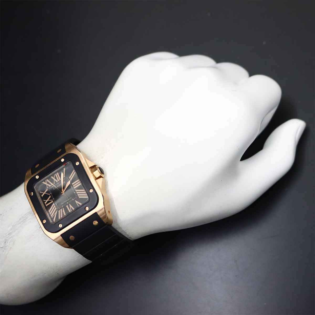 Santos 100 LM W20124U2 Automatic 750PG Black Dial mens Watch