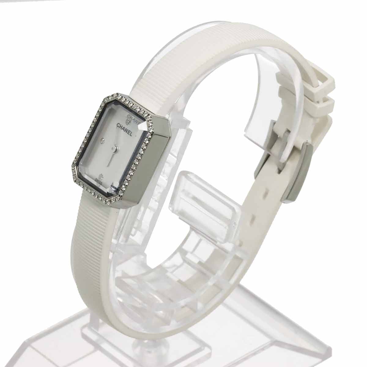 Premiere H2433 Diamond Bezel Rubber White Shell Dial Ladies