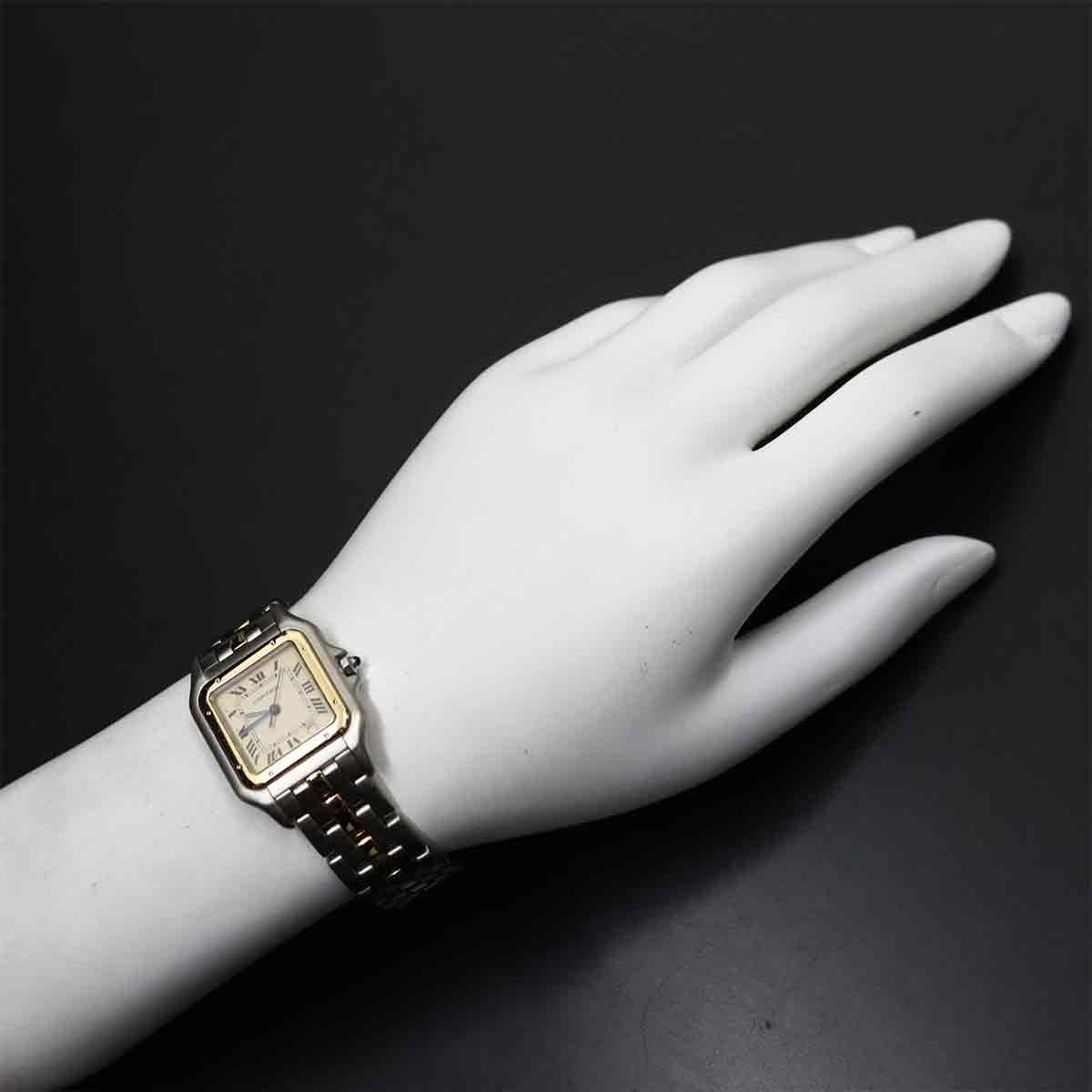 Panthere MM 1Row YG Quartz Date Cream Dial Boys Watch