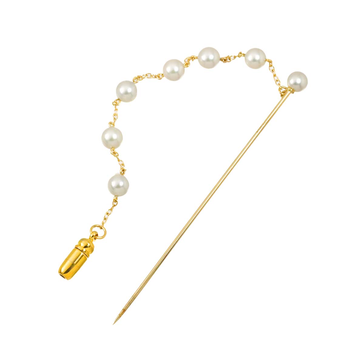 Akoya Pearl 4.9-4.5mm Pin Brooch 14K YG 585