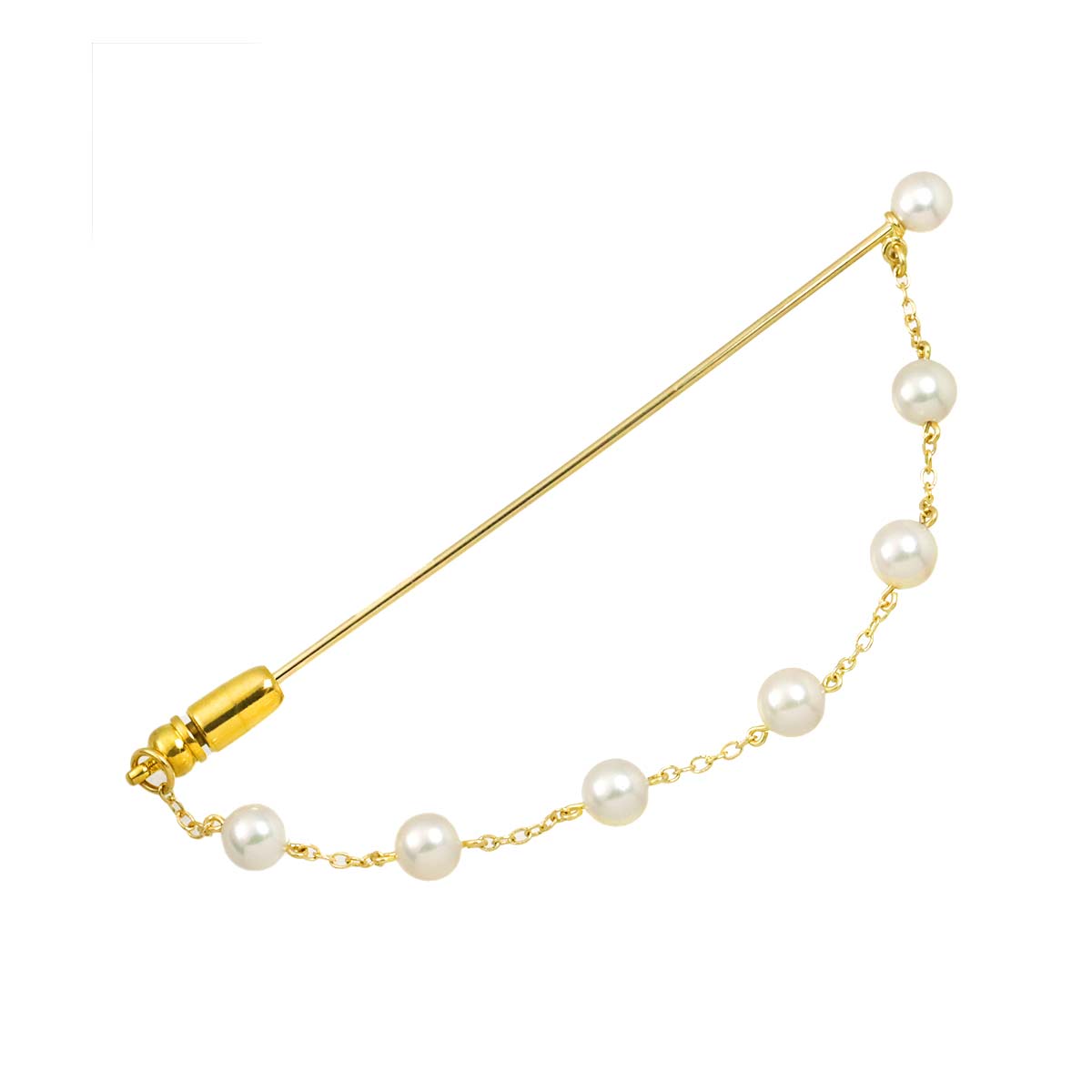 Akoya Pearl 4.9-4.5mm Pin Brooch 14K YG 585