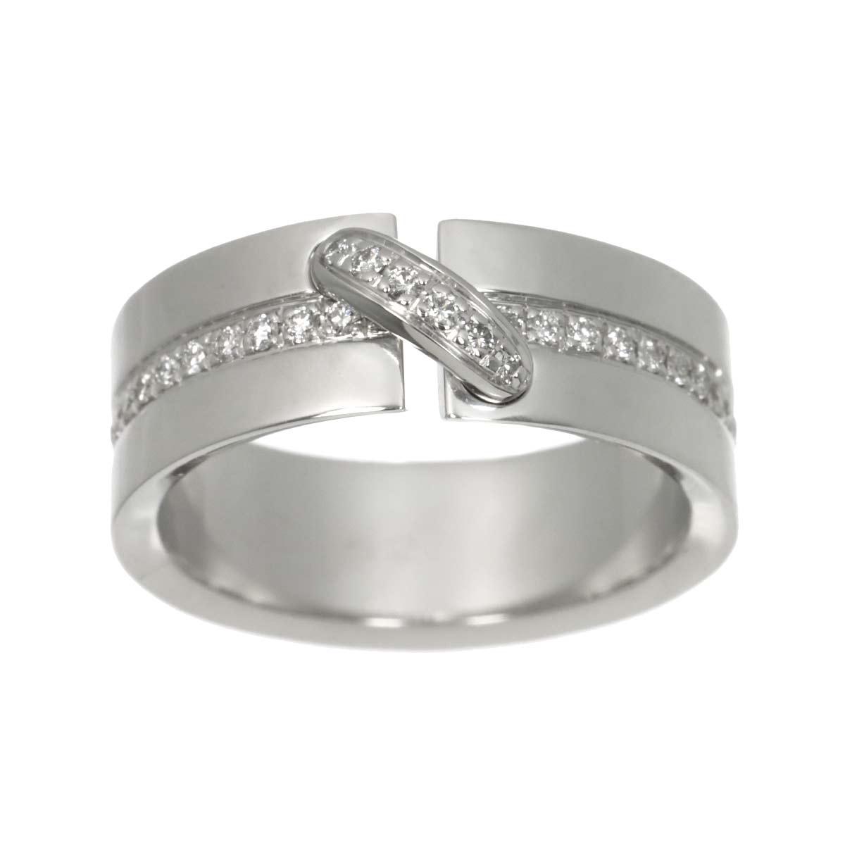 Liens Diamond Ring 18K White Gold 750 size52 6(US)
