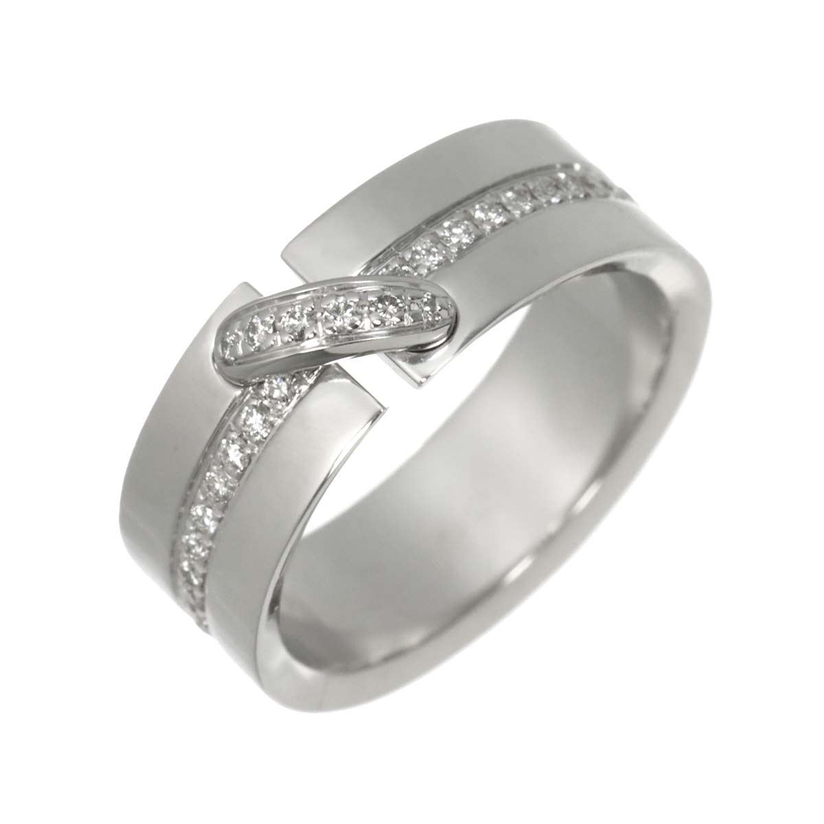 Liens Diamond Ring 18K White Gold 750 size52 6(US)