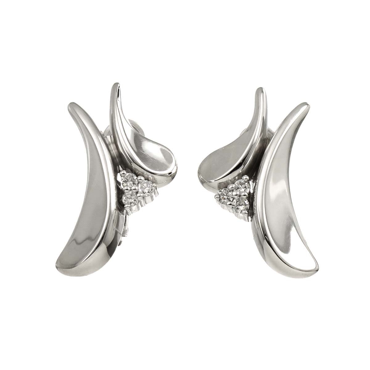 Diamond 0.20ct Earrings Clip on 18K 14K WG 750 585
