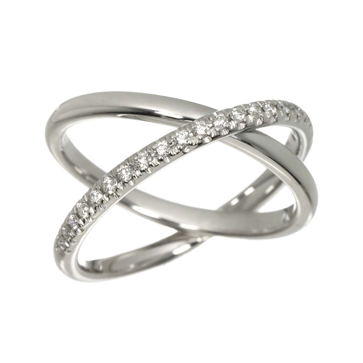 Diamond 0.18ct Ring 18K WG 750 size7.5-7.75(US)