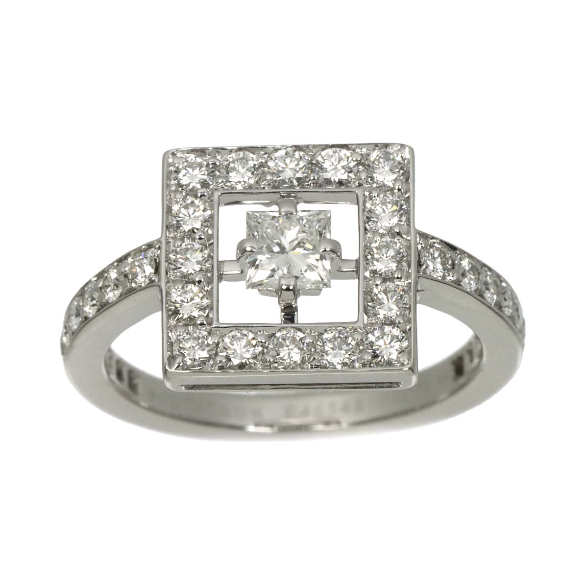 AVA Diamond Ring 18K WG 750 Size48 4-4.5(US)