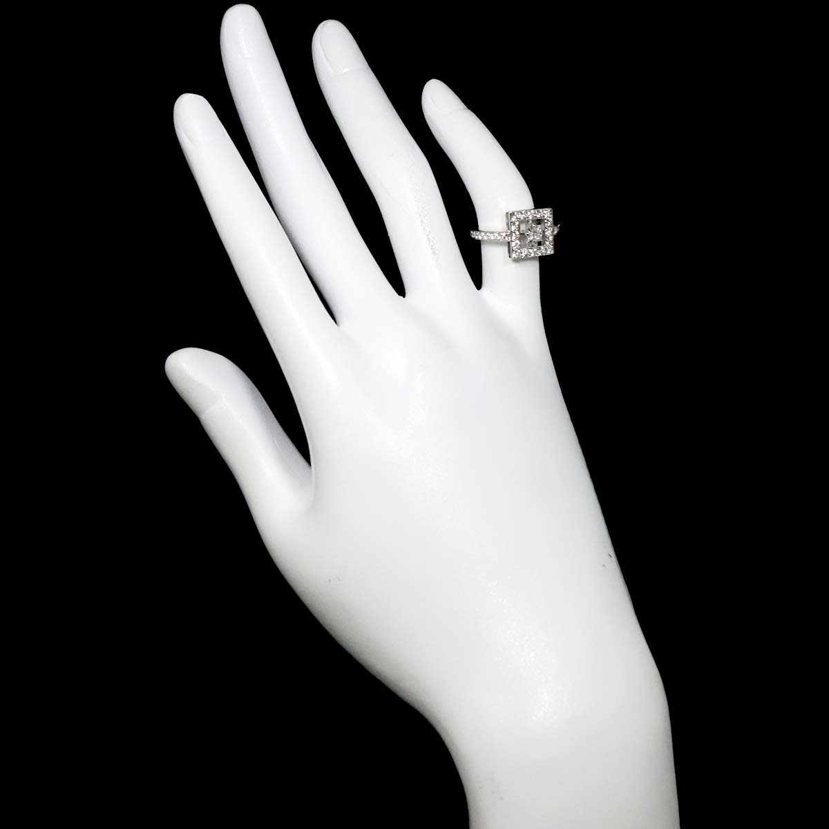 AVA Diamond Ring 18K WG 750 Size48 4-4.5(US)