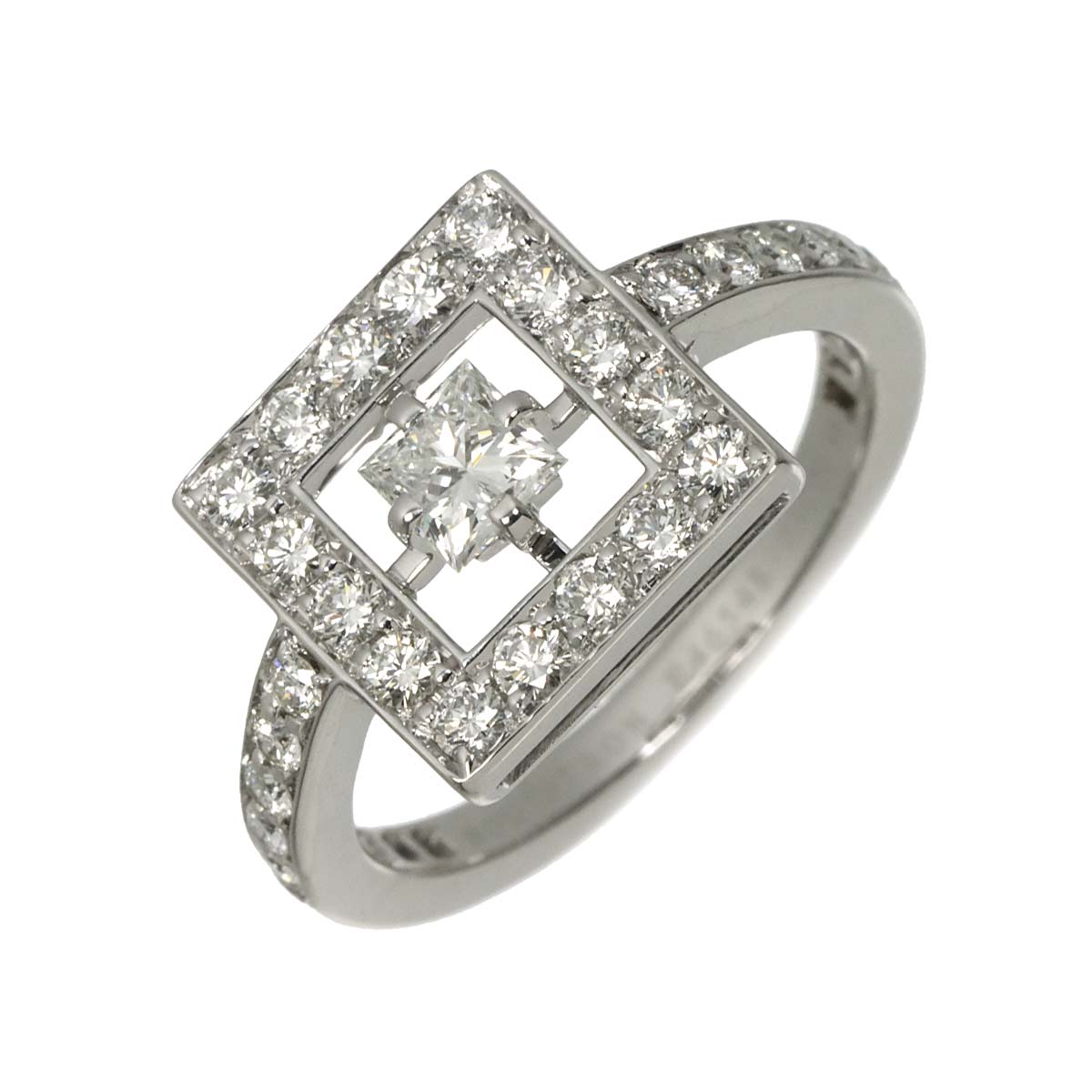 AVA Diamond Ring 18K WG 750 Size48 4-4.5(US)