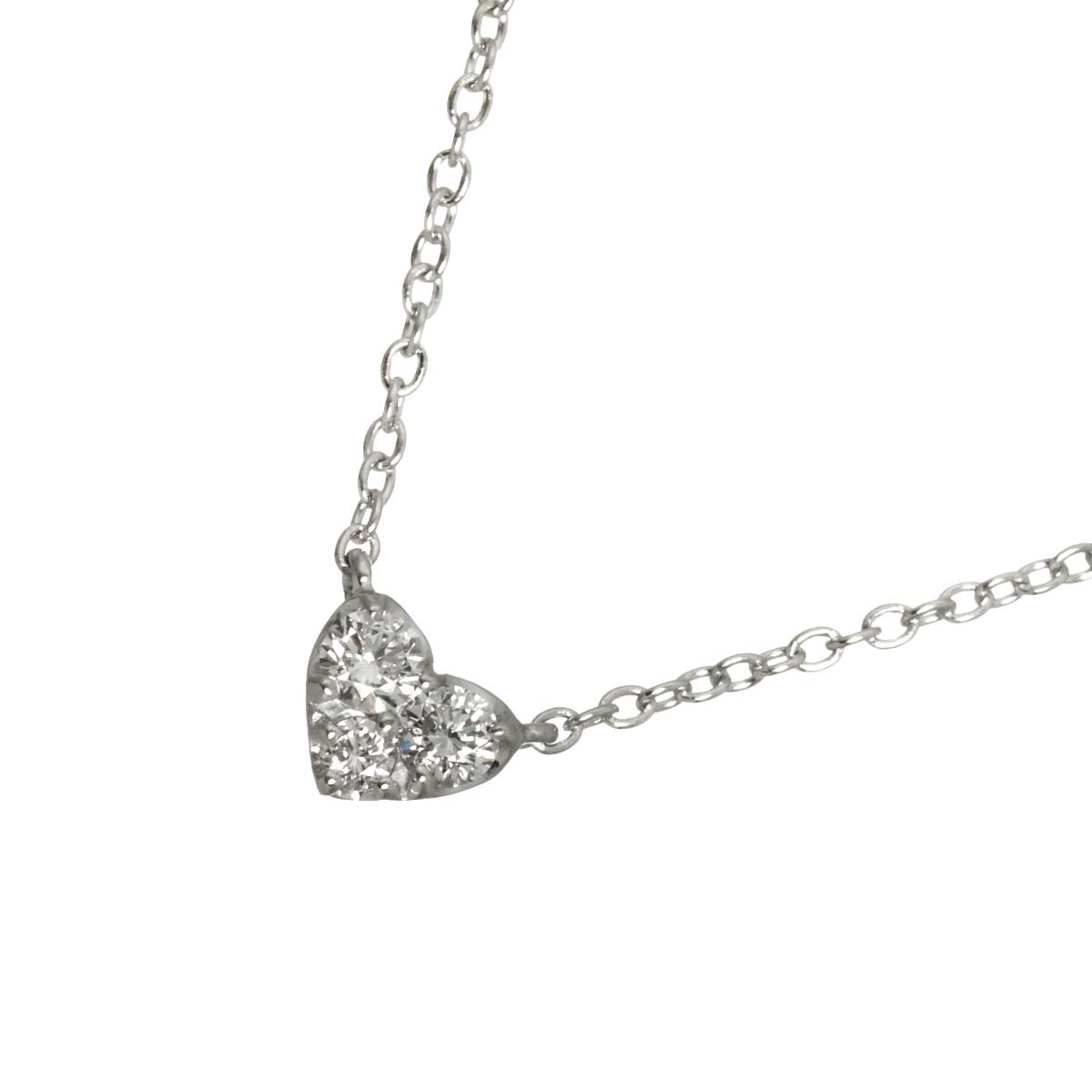Diamond 0.10ct Heart Necklace 18K White Gold 750