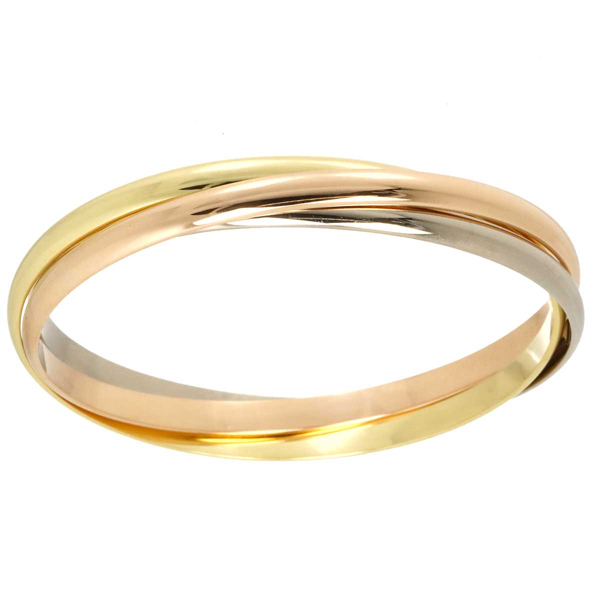 Trinity Bangle Bracelet 18K YG WG PG 750