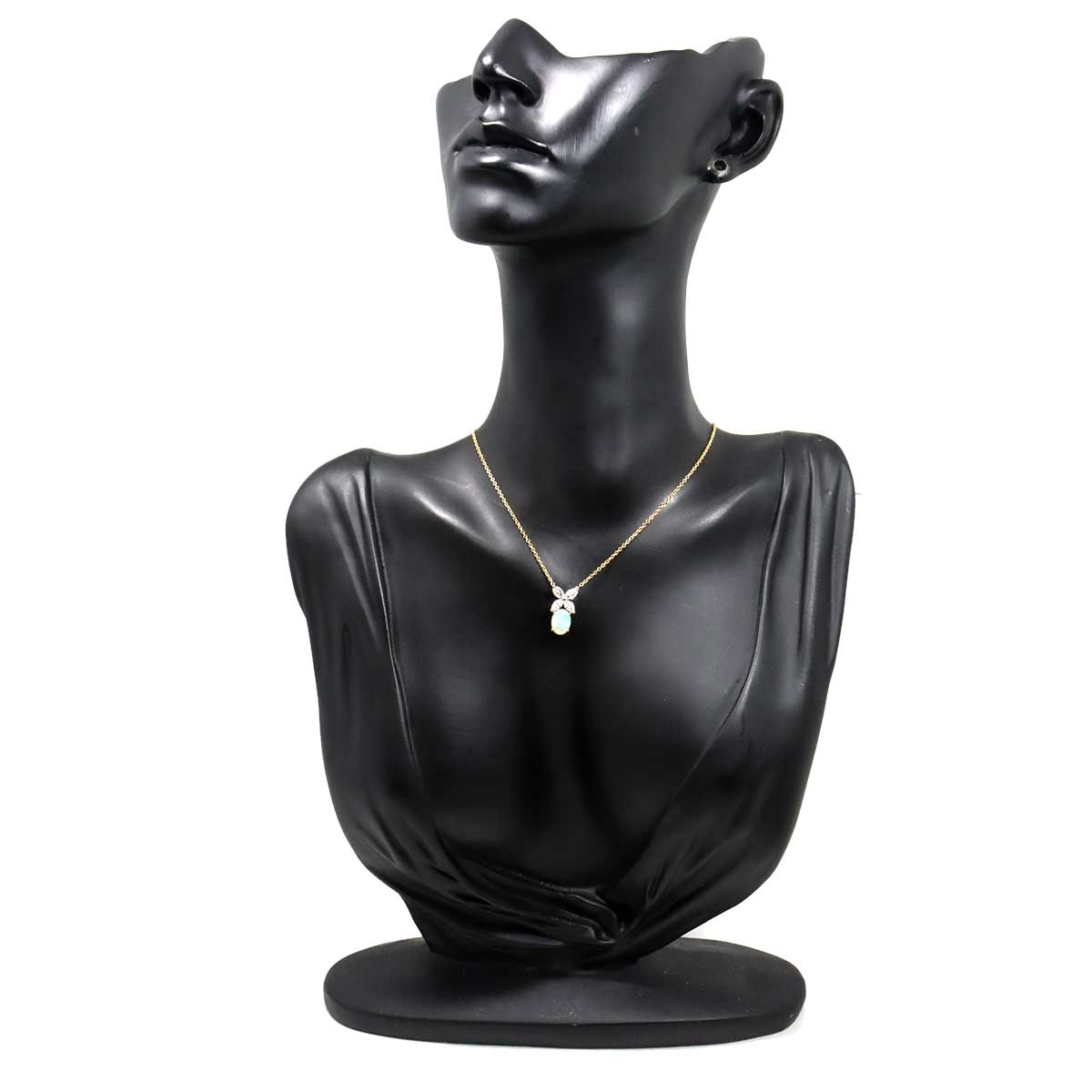 Victoria Diamond Opal Necklace Pt 18K YG 750