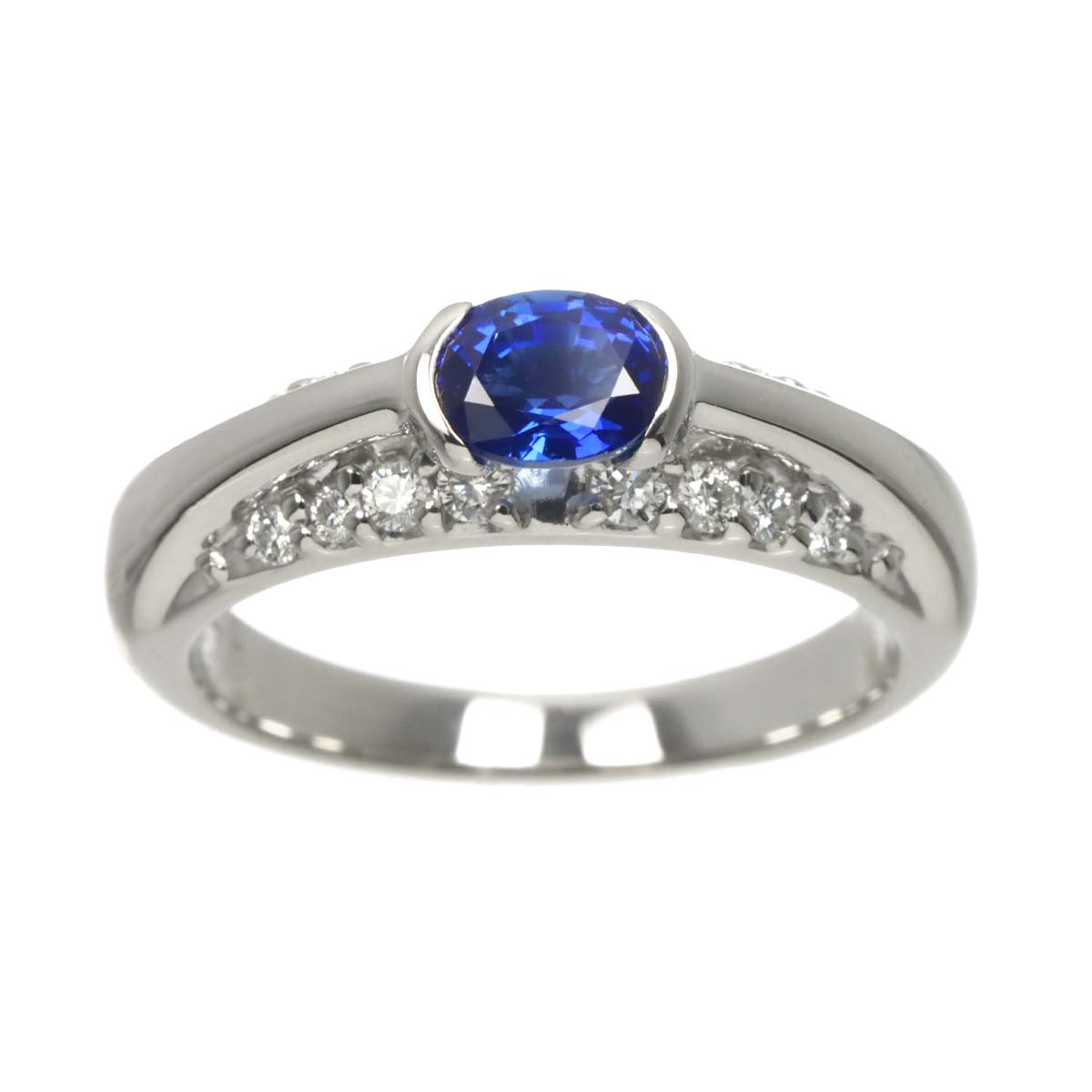 Sapphire 0.73ct Diamond 0.23ct Ring Platinum size6(US)
