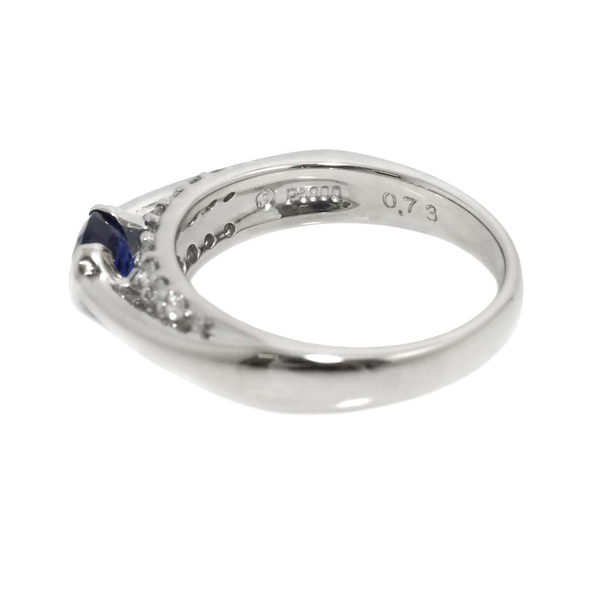 Sapphire 0.73ct Diamond 0.23ct Ring Platinum size6(US)