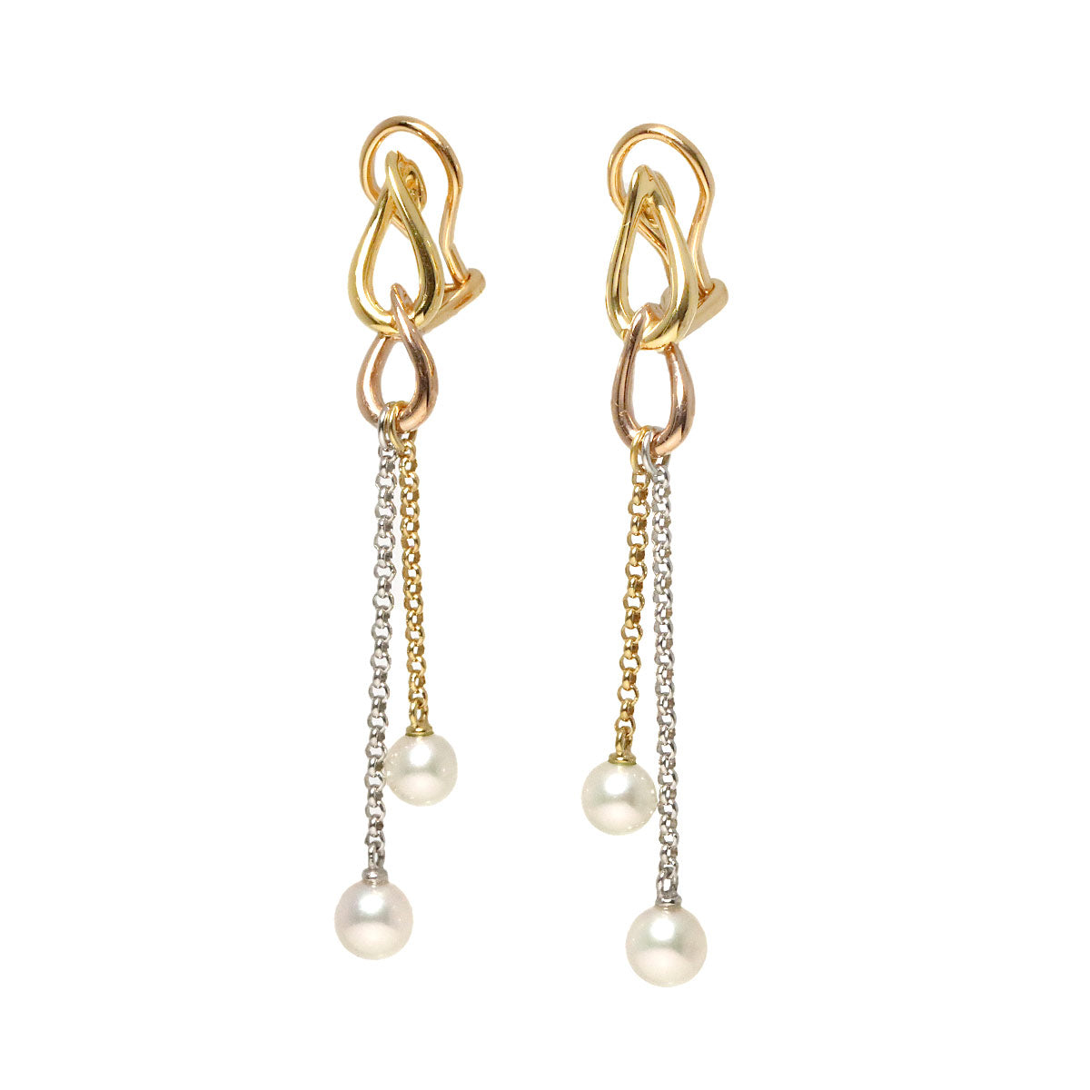 Akoya Pearl 5.6-5.2mm Earrings Clip on 18K YG WG PG 750