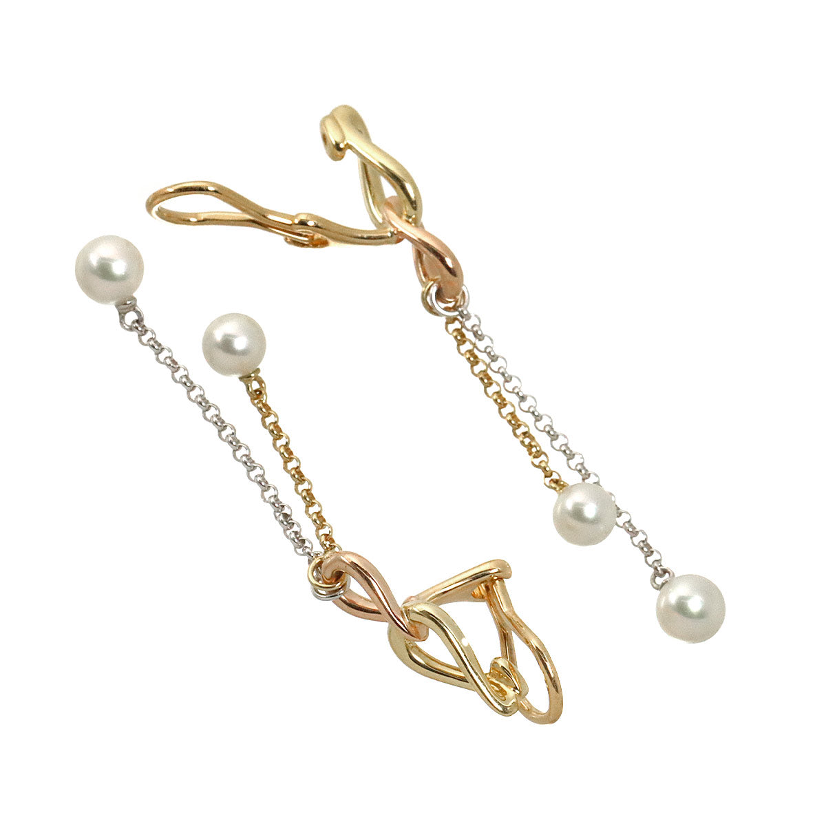Akoya Pearl 5.6-5.2mm Earrings Clip on 18K YG WG PG 750