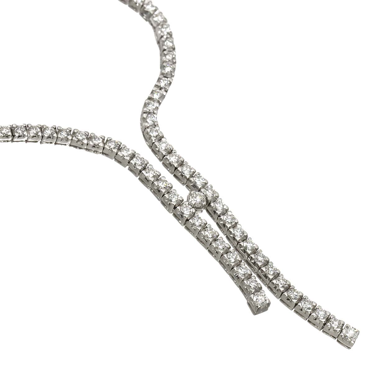 Diamond Necklace 18K White Gold 750