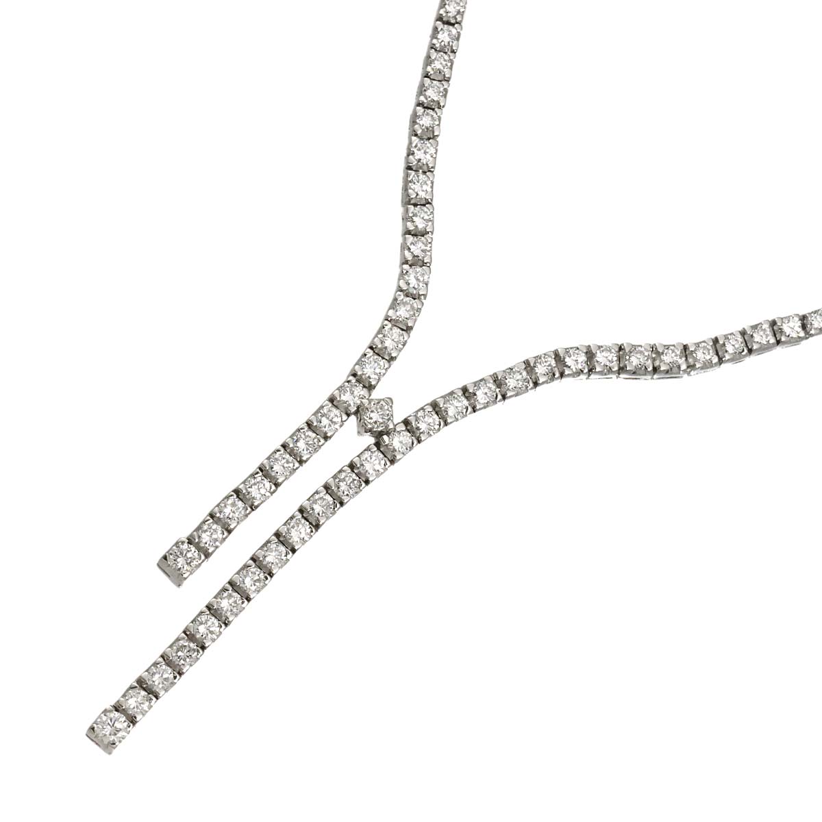 Diamond Necklace 18K White Gold 750