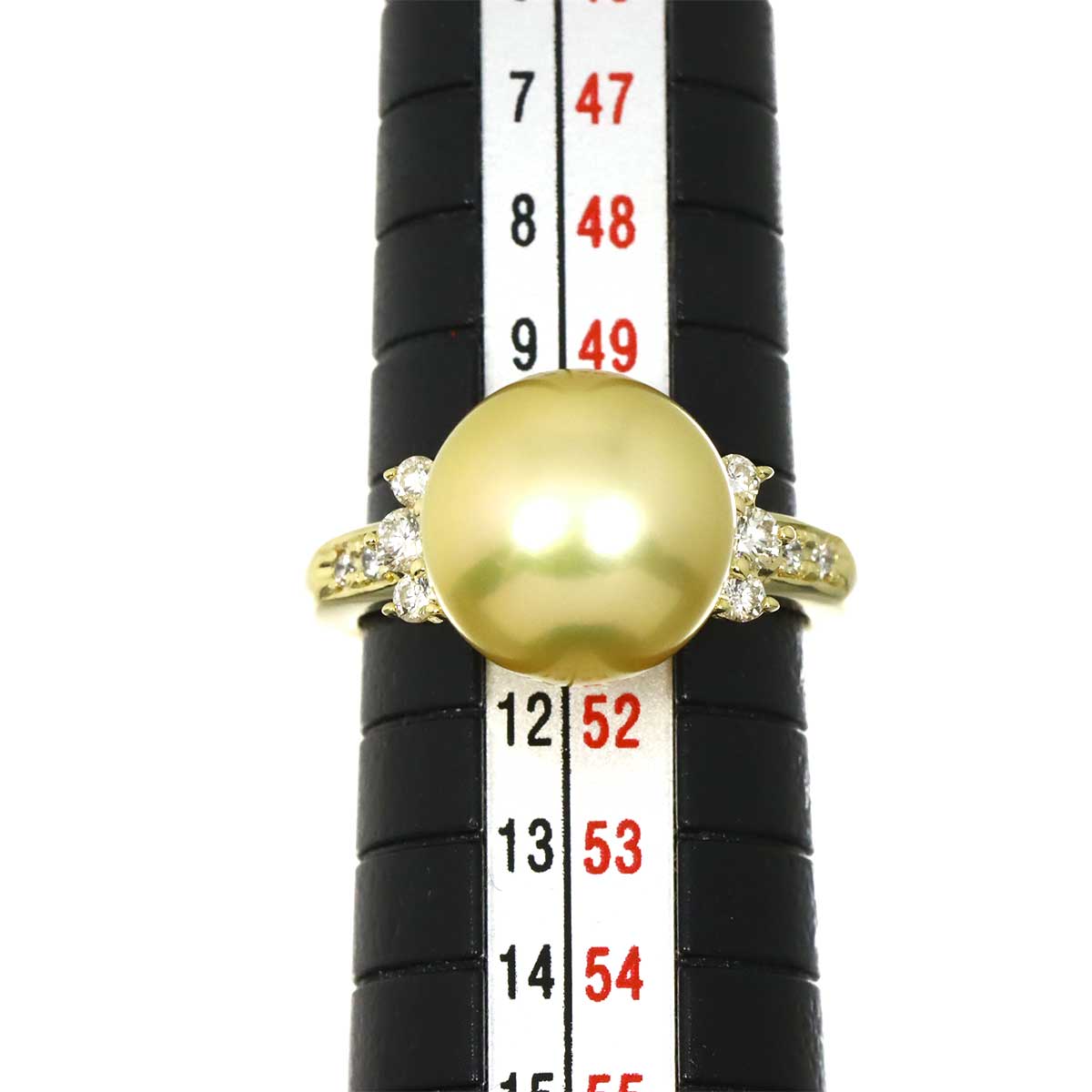 South Sea pearl Diamond 0.23ct Ring 18K YG 750 5.5-5.75(US)
