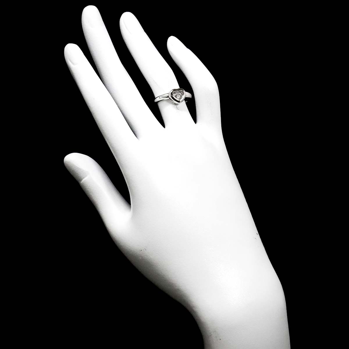 Happy Diamond Heart Ring 18K WG 750 Size4.75-5(US)