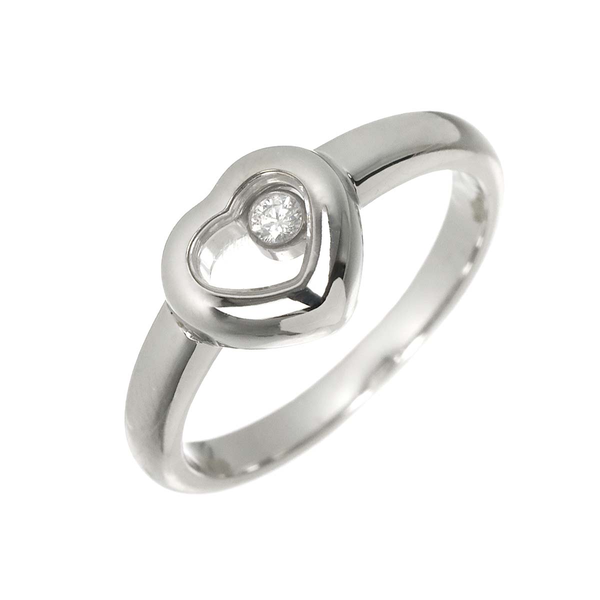 Happy Diamond Heart Ring 18K WG 750 Size4.75-5(US)