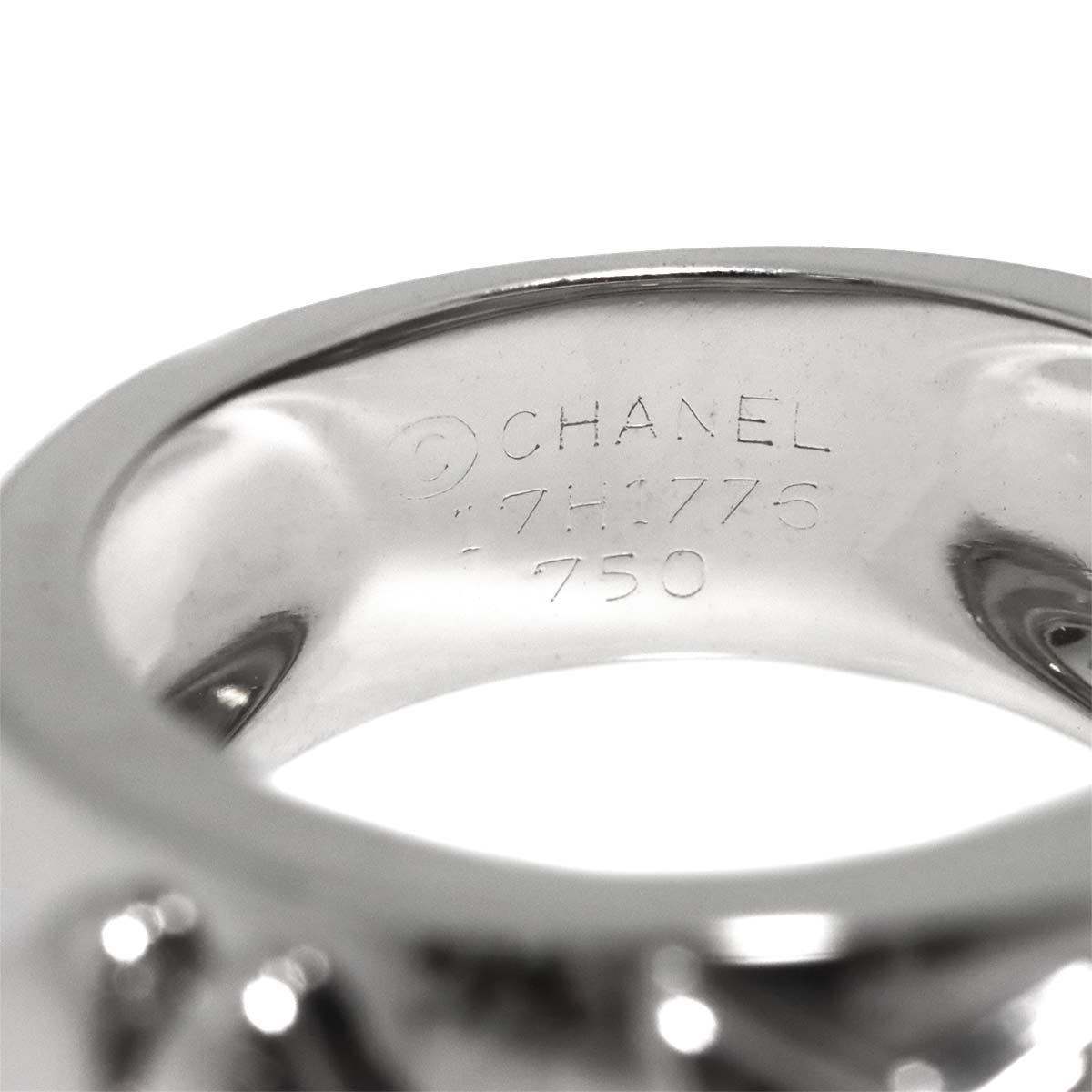 Three Symbols Diamond Ring 18K WG 750 size5.25(US)