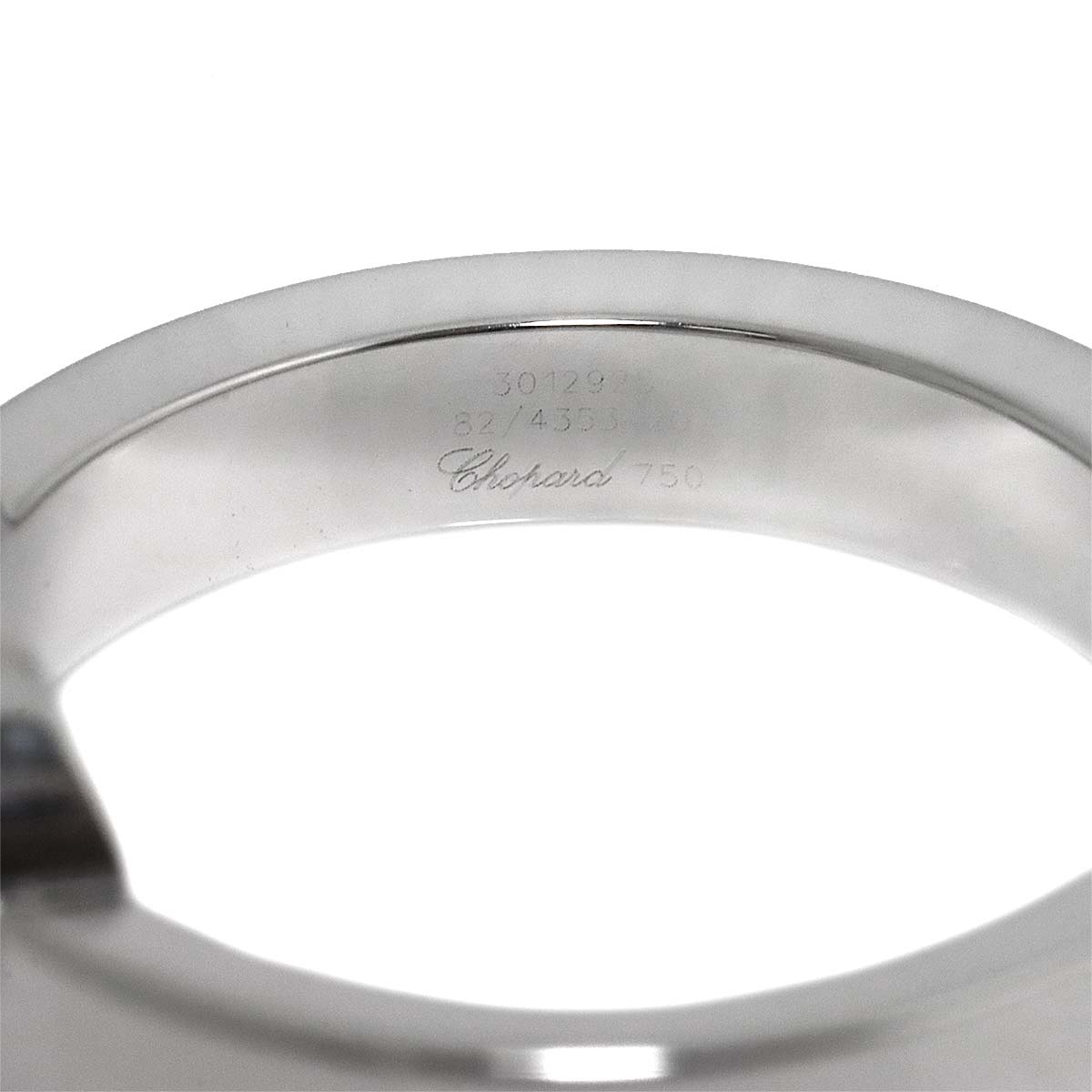 Happy Diamond Heart Ring 18K White Gold 750 Size6(US)