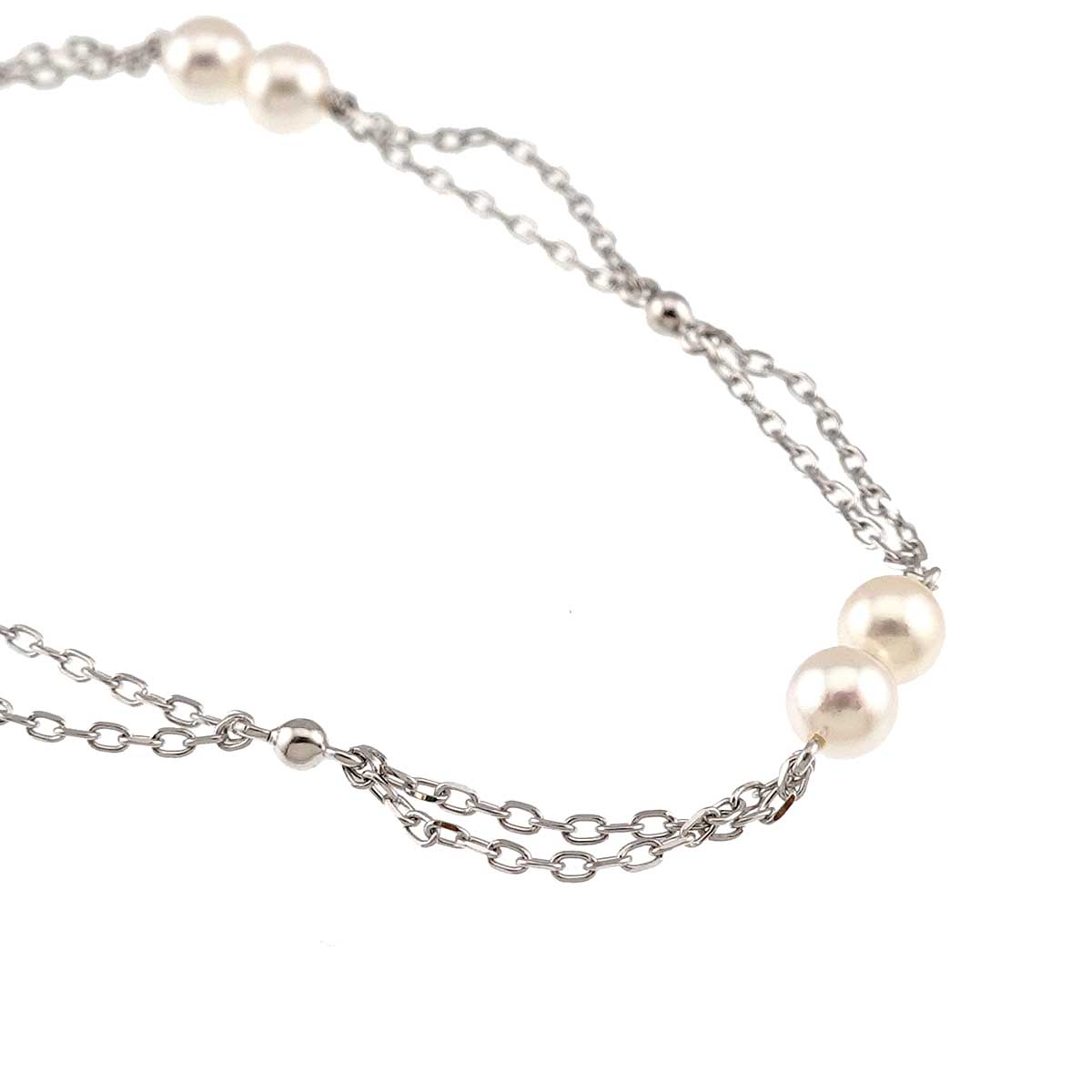 Akoya Pearl 4.5mm Bracelet 18K White Gold 750