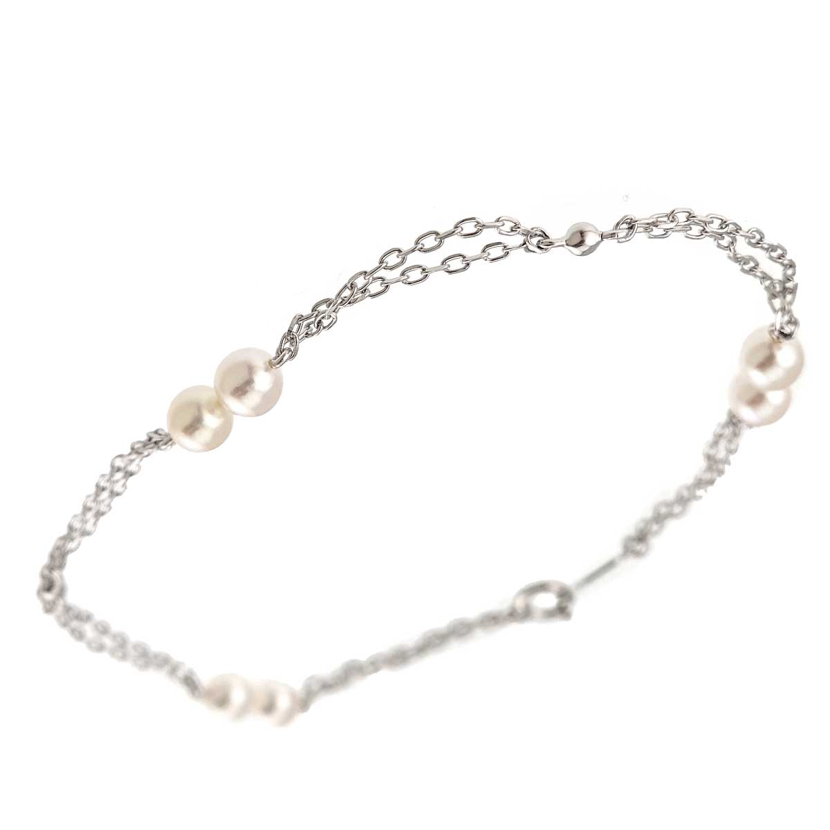 Akoya Pearl 4.5mm Bracelet 18K White Gold 750