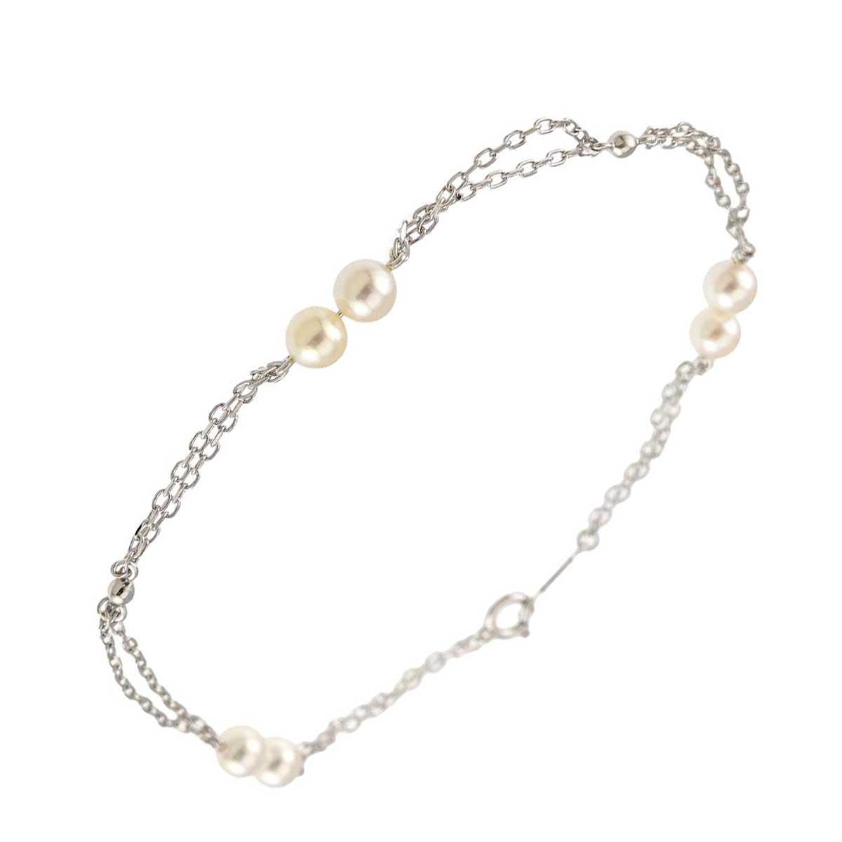Akoya Pearl 4.5mm Bracelet 18K White Gold 750