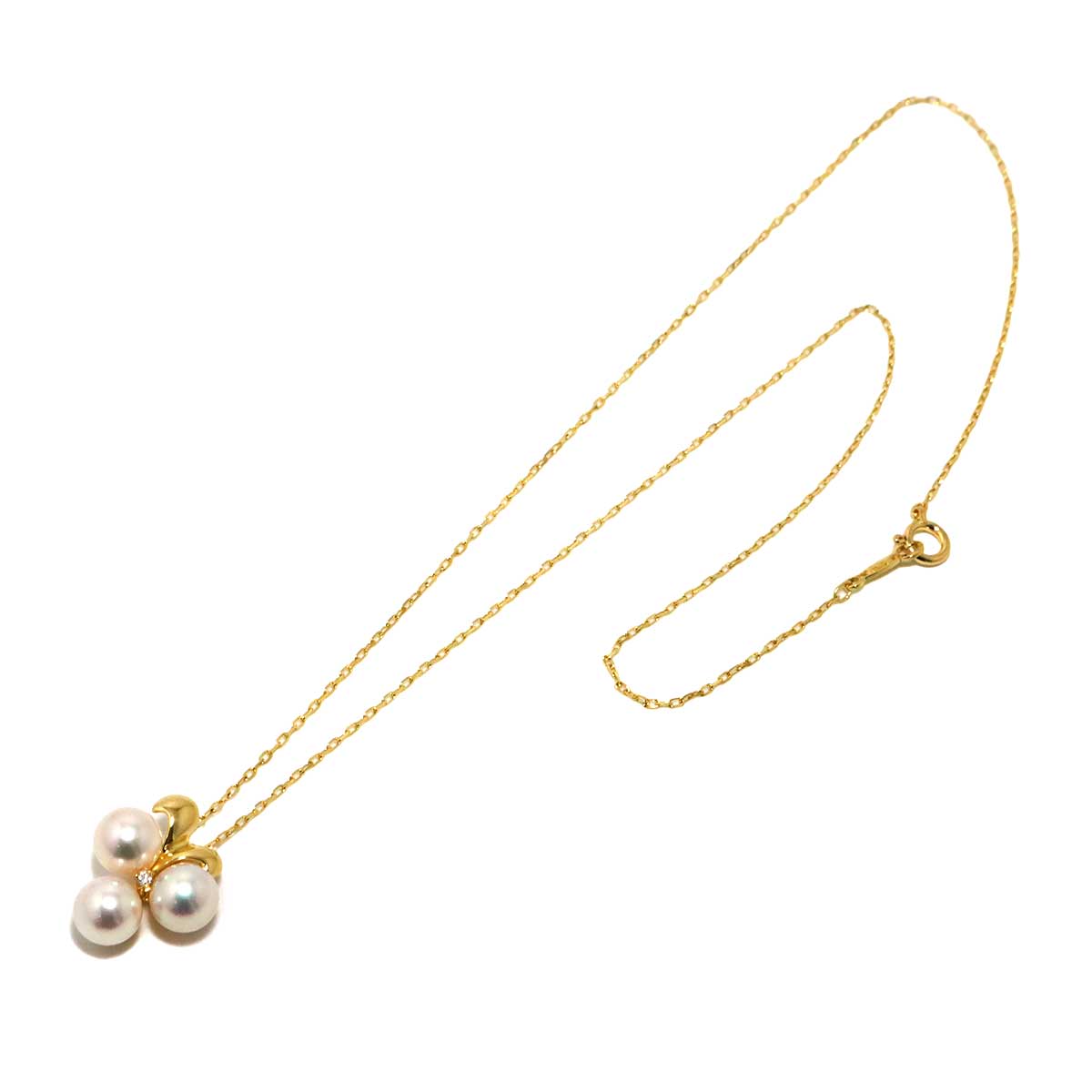 Akoya Pearl 6.0mm Diamond Necklace 18K YG 750