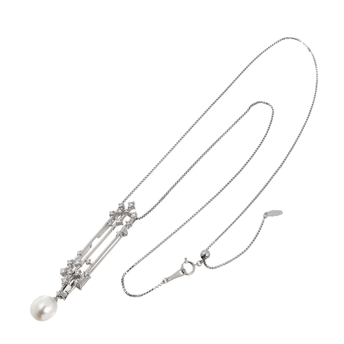 South Sea pearl Diamond 0.48ct/0.01ct Necklace 18K WG 3Way