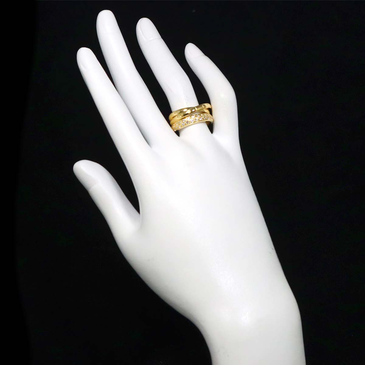 Diamond 0.50ct Ruby 0.02ct Ring 18K YG 750 Size6.75(US)