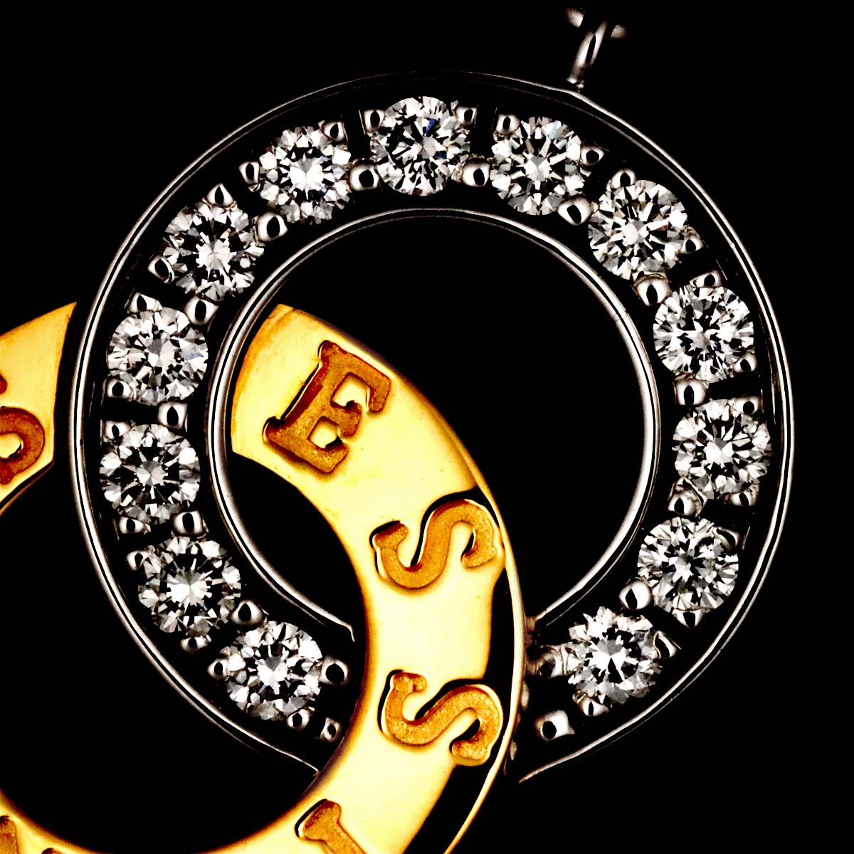 Possession Diamond Necklace 18K White Yellow Gold 750