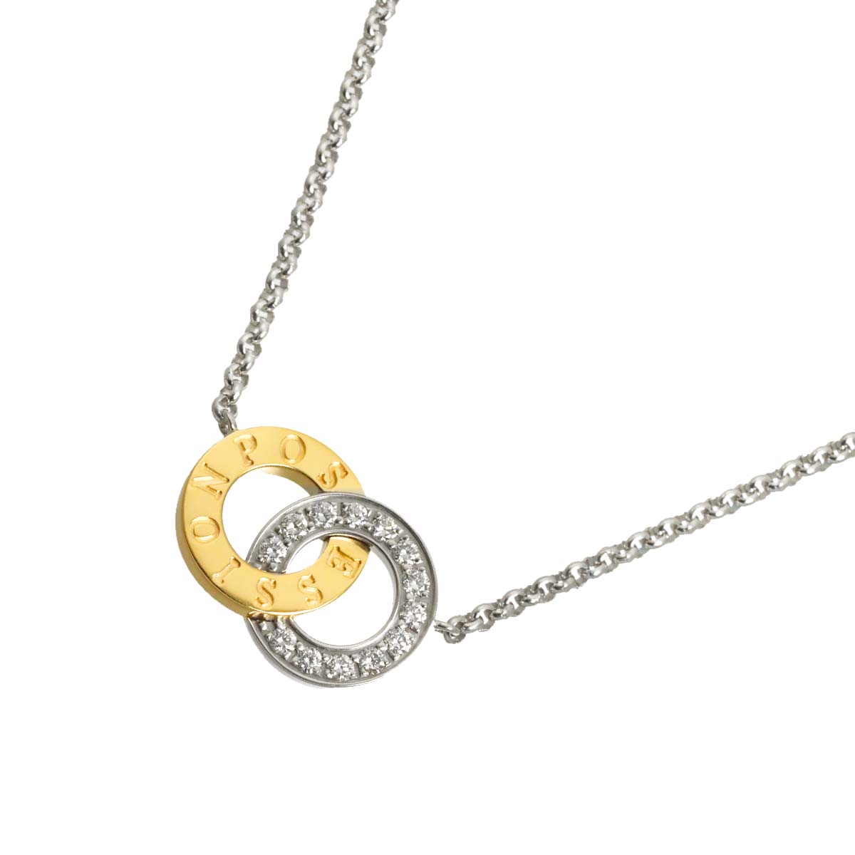 Possession Diamond Necklace 18K White Yellow Gold 750