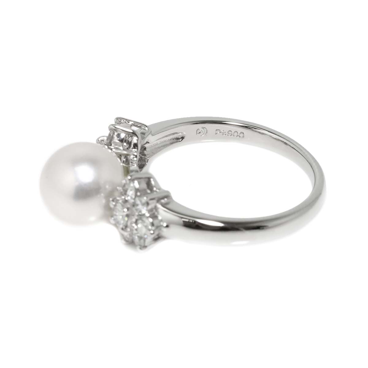 Akoya Pearl 8.4mm Diamond 0.50ct Ring Pt size6.25-6.5(US)