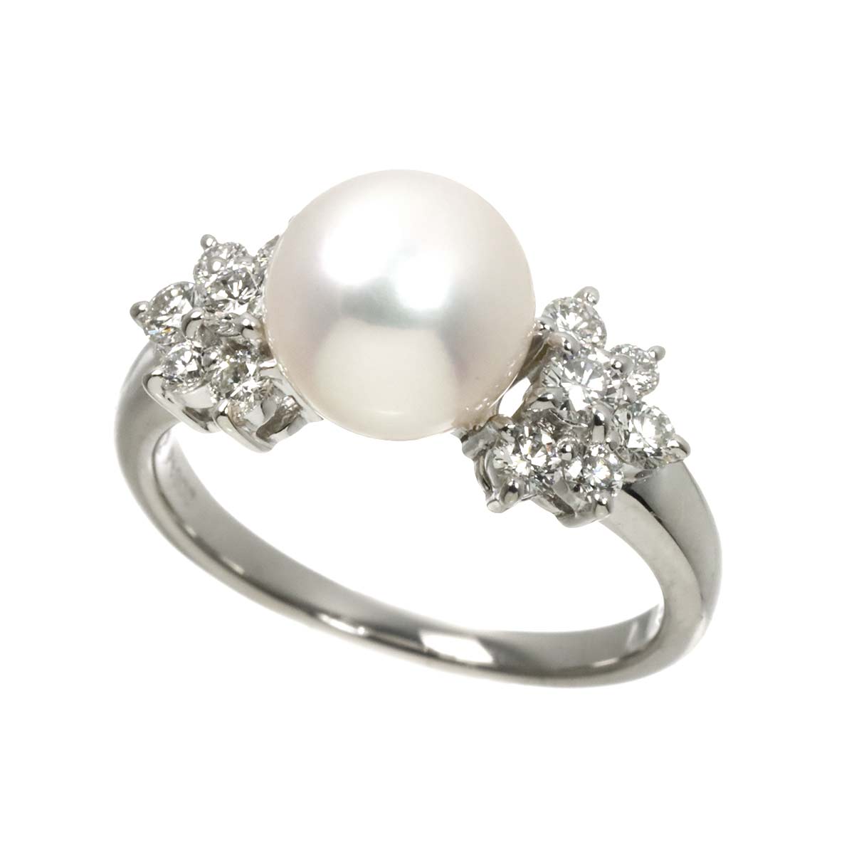 Akoya Pearl 8.4mm Diamond 0.50ct Ring Pt size6.25-6.5(US)
