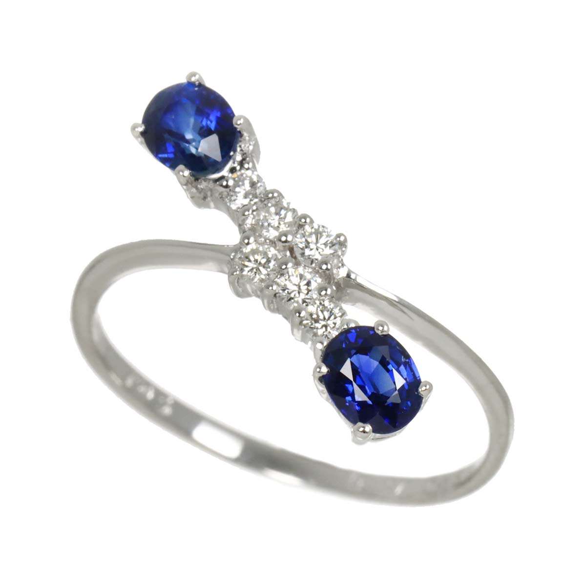 Sapphire 0.87ct Diamond 0.15ct Ring 18K WG 750 size6.25-6.5(US)