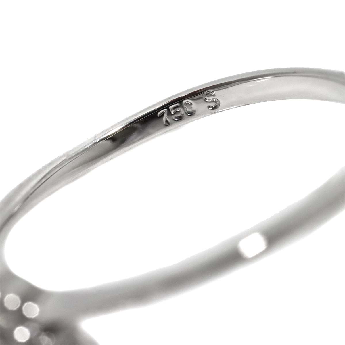 Sapphire 0.87ct Diamond 0.15ct Ring 18K WG 750 size6.25-6.5(US)